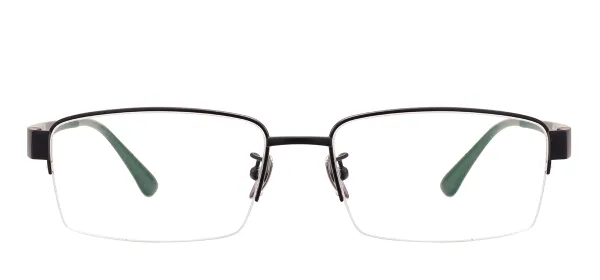Men Large Titanium Glasses Frame - Black