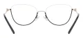 Metal Cat Eye Half Rim Glasses