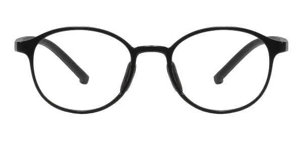 Fashion Round Kids Glasses - Black