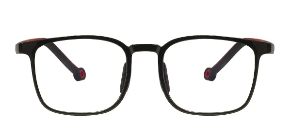 Square Kids Glasses Frame - Black Red