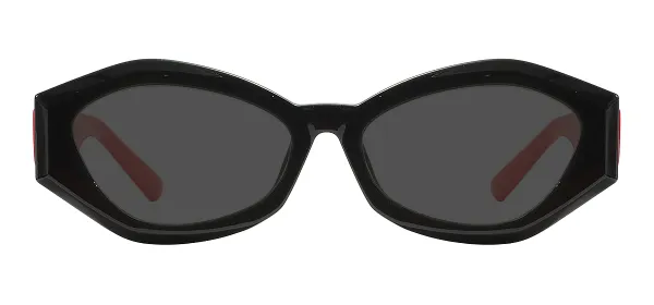 Cat Eye Polarized Sunglasses - Black Red