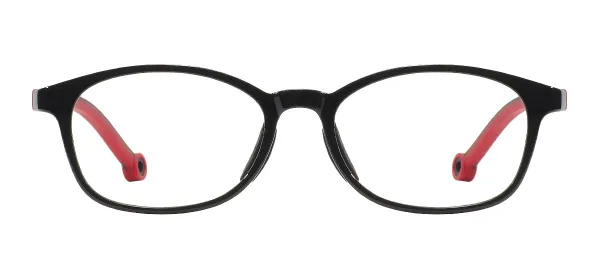 Oval Colorful Children Spectacles - Black Red