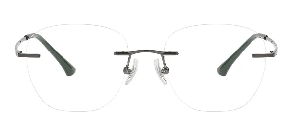 Round Rimless Eyeglasses - Gray