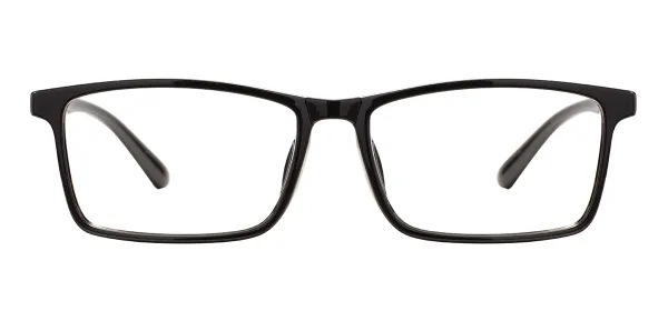 Rectangular Men and Women Large Glasses Frames - Black