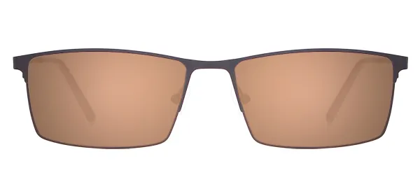Metal Rectangle Polarized Sunglasses - Brown