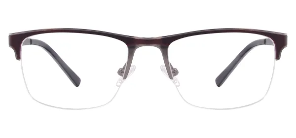 Metal Square Eyeglass Frames - Red