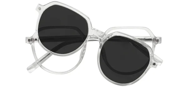 Acetate Clip-On Polarized Sunglasses - Transparency