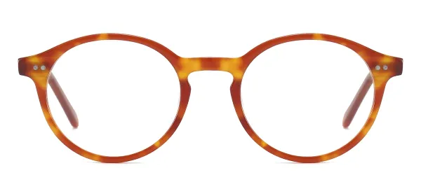Acetate Full Rim Round Glasses Frame - Red Tortoise