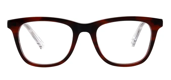 Square Acetate Glasses Frame - Red