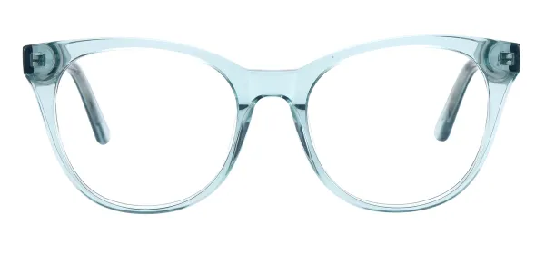 Clear Cat Eye Glasses - Green