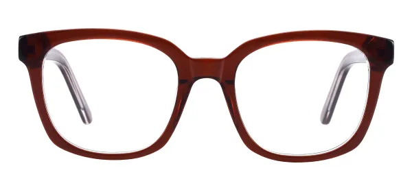 Acetate Square Eyeglasses - Brown