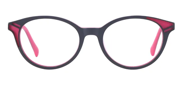 Kids Round Glasses - Black Magenta