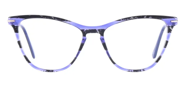Colorful Striped Eyeglasses - Black Purple