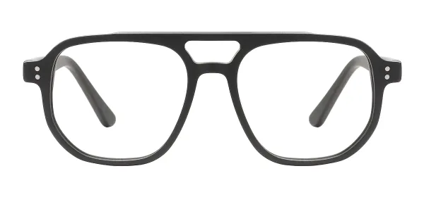 Double Bridge Glasses Frame - Matte Black