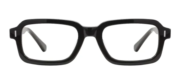 Acetate Rectangular Spectacles - Shiny Black