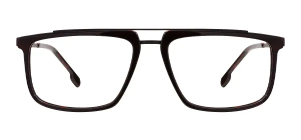 Acetate Rectangle Full Rim Spring Hinge Glasses Frames  - Black