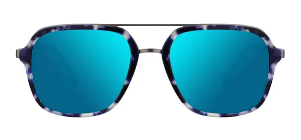 Acetate Double Bridge Square Spring Hinge Optical Sunglasses Frames  - Blue