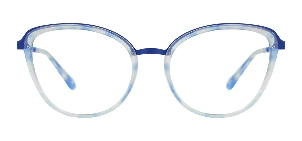 Spring Hinge Acetate Cat Eye Glasses Frames - Blue