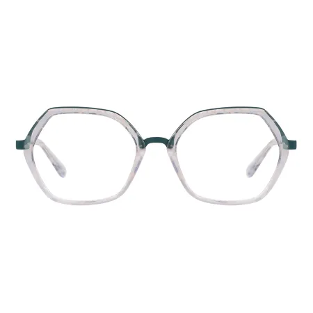 Hexagon Acetate Spring Hinge Glasses Frames 