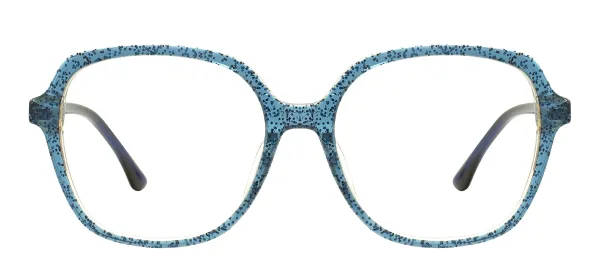 Men and Women Acetate Square Glasses Frames For Prescription Lens - Blue