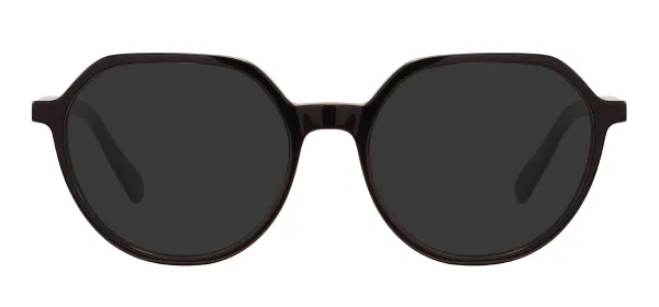 Acetate Oval Sunglasses Frames - Black