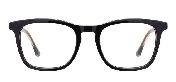 Medium Fashion Rectangular Eyeglasses - Black