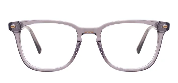 Large Full Rim Rectangular Eyeglasses - Gray