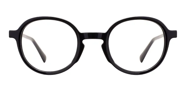 Round Acetate Eyeglasses - Black