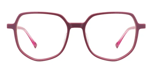 Geometric Large Acetate Glasses Frame - Purple