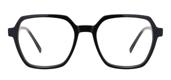 Fashion Medium Acetate Glasses Frame - Black