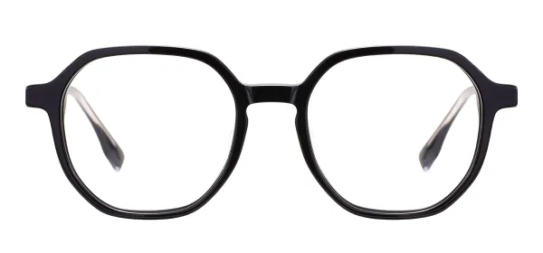 Medium Square Acetate Glasses Frame - Black