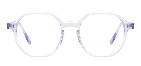 Medium Square Acetate Glasses Frame - Transparent Blue