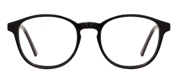 Acetate Oval Glasses Frame With Spring Hinge - Black