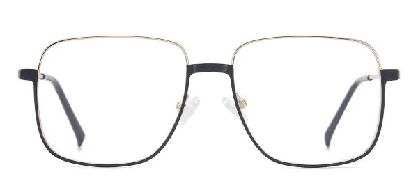 Metal Rectangular Spectacles Frame - Gold