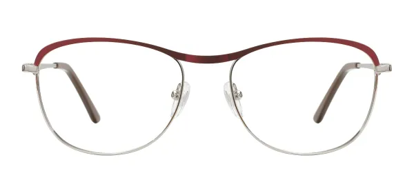 Metal Oval Glasses - Red
