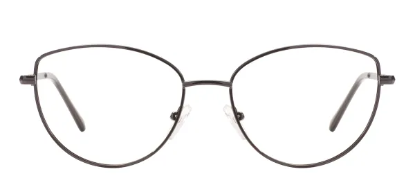 Cat Eye Metal Full Rim Eyewear - Black