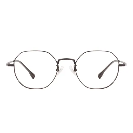 Metal Geometry Glasses Frame With Titanium Temple