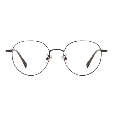Metal Oval Glasses Frame With Titanium Temple