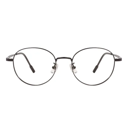 Metal Oval Glasses Frame With Titanium Temple