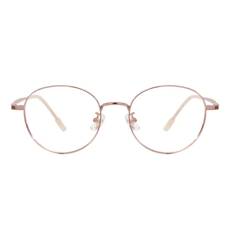 Metal Oval Glasses Frame With Titanium Temple