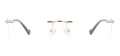 Metal Rectangular Rimless Glasses Frame