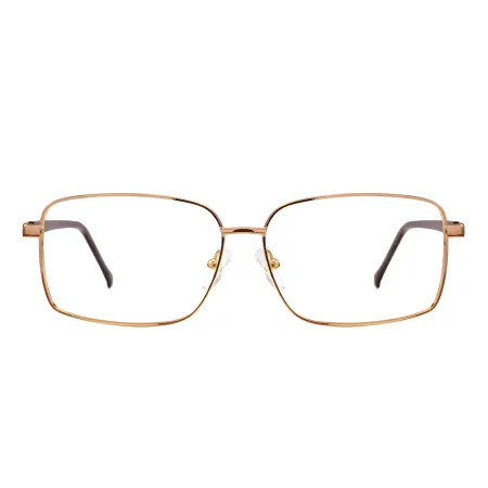 Metal Large Rectangular Glasses Frame With Spring Hinge