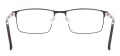 Metal Large Rectangular Glasses Frame With Spring Hinge