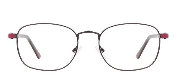 Metal Oval Glasses Frame With Spring Hinge - Black