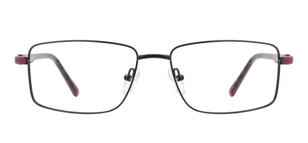 Metal Rectangular Glases Frame With Spring Hinge - Black
