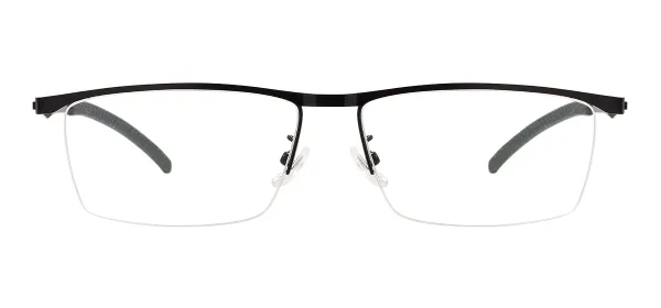 Men Metal Half Rim Optical Frames - Black