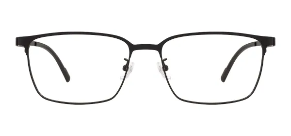 Rectangle Metal Full Rim Optical Frames - Black