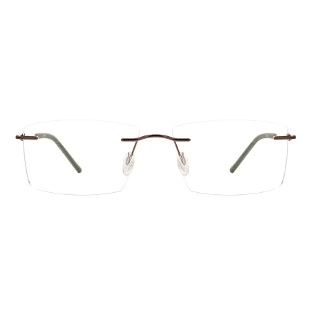 Metal Rectangular Rimless Glasses Frame