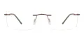 Metal Rectangular Rimless Glasses Frame