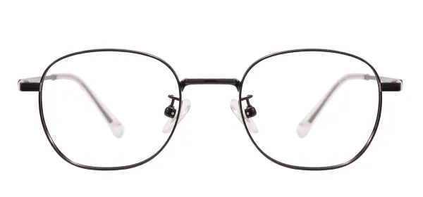 Metal Round Eyeglasses - Black